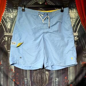 Polo Ralph Lauren Swimwear Shorts Men's XL Blue Drawstring Cargo Beach Outdoor